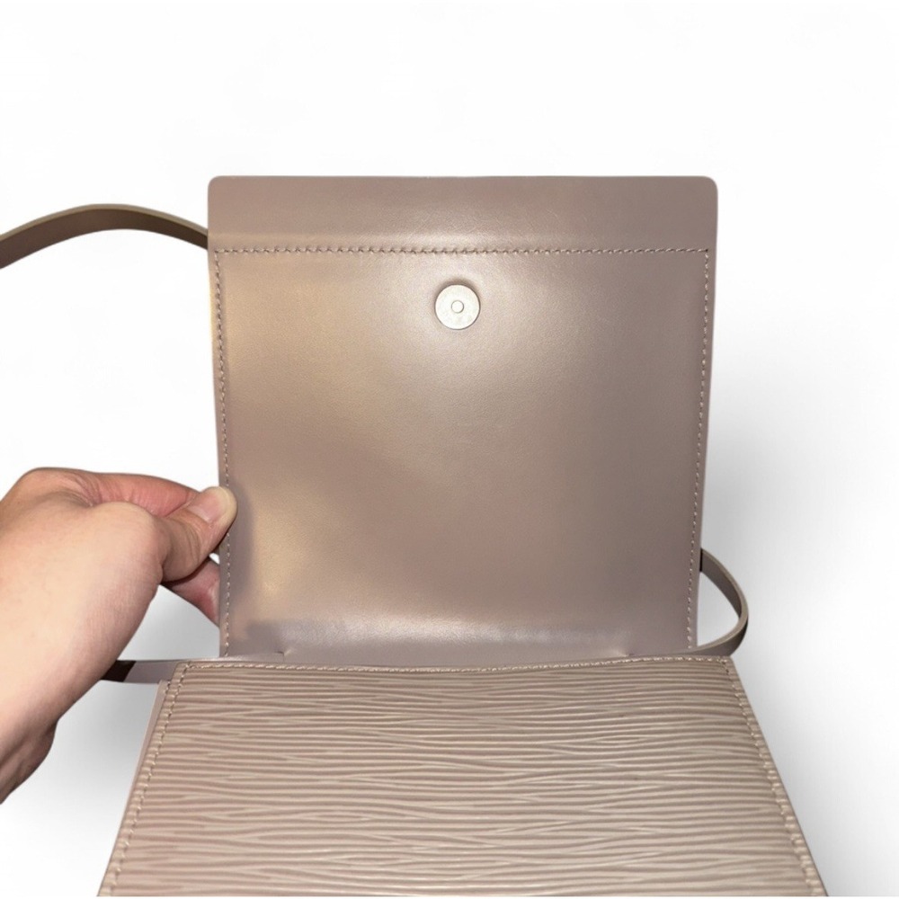 Vintage Louis Vuitton Biarritz Shoulder Bag Epi Leather Gray Violet‎ Small RARE - Picture 6 of 16